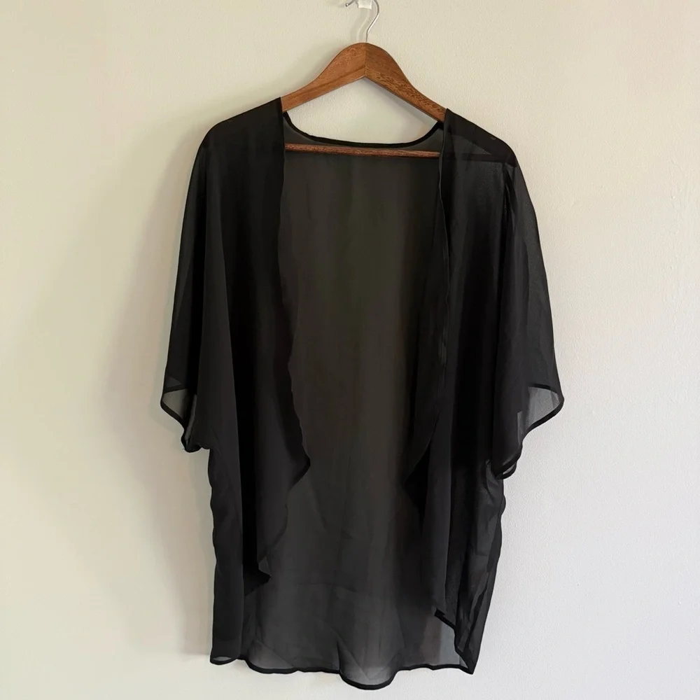 Sheer Black Kimono Cardigan